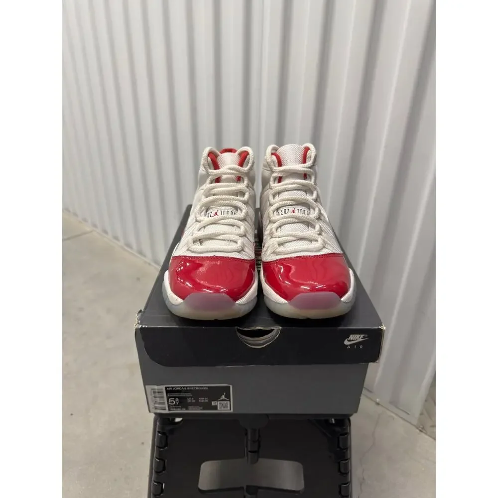 Nike Air Jordan 11 Cherry White Black 2022 Size 5.5Y GS - 378038-116